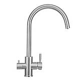 Змішувач кухонний з нержавіючої сталі з функцією підключення фільтра MONRO ESA 7204, фото 2