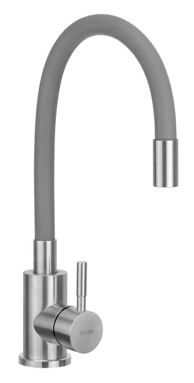 Змішувач кухонний MONRO з нержавіючої сталі ESA 7393 сірий, фото 1