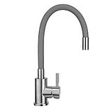 Змішувач кухонний MONRO з нержавіючої сталі ESA 7393 сірий, фото 2