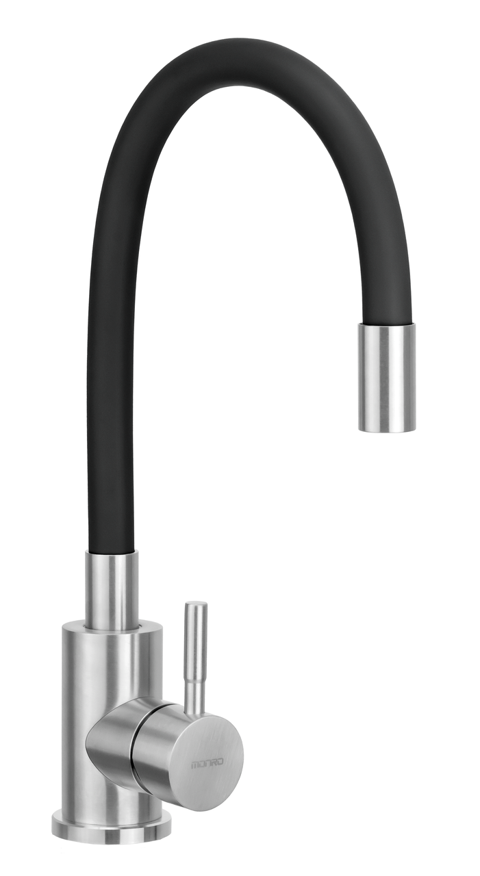 Змішувач кухонний MONRO з нержавіючої сталі ESA 7393 чорний, фото 1