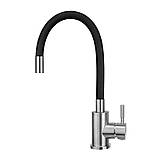 Змішувач кухонний MONRO з нержавіючої сталі ESA 7393 чорний, фото 3