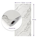 Самоклеюча стінова PET плитка в рулоні Білий елегантний мармур 1200х3000х2мм, фото 3