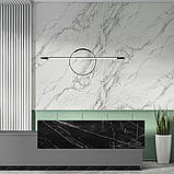 Самоклеюча стінова PET плитка в рулоні Білий елегантний мармур 1200х3000х2мм, фото 5