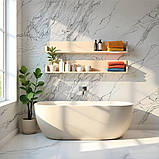 Самоклеюча стінова PET плитка в рулоні Білий елегантний мармур 1200х3000х2мм, фото 6