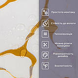 Самоклеюча стінова PET плитка в рулоні Золотий мармур 1200х3000х2мм, фото 4