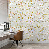 Самоклеюча стінова PET плитка в рулоні Золотий мармур 1200х3000х2мм, фото 5