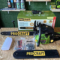 Бензопила Procraft GS50/2 Пила цепная Бензопила для дома Профессиональные бензопилы (Пила ручная бензиновая для спила деревьев)