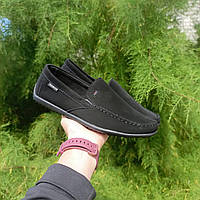 Туфлі-мокасини чоловічі чорні замш