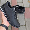 Чоловічі шкіряні кросівки (натуральна шкіра) чорні демісезонні для чоловіків на весну осінь, розміри 40-45, фото 4