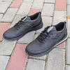 Чоловічі шкіряні кросівки (натуральна шкіра) чорні демісезонні для чоловіків на весну осінь, розміри 40-45, фото 2