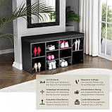 Тумба для взуття Max із сидінням 103,5 × 48 × 30 см — чорна, фото 8