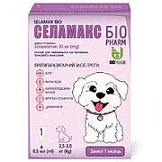 Селамакс Біо Selamax Bio краплі від глистів, бліх, кліщів для собак вагою від 2,5 до 5 кг, 1 піпетка