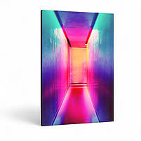 Картина Неоновий коридор Яркая абстракція в сучасному інтер'єрі Печать на холсте 60х40см, фото 2