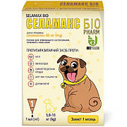 Селамакс Біо Selamax Bio краплі від глистів, бліх, кліщів для собак вагою від 5 до 10 кг, 1 піпетка