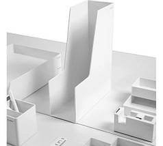 Лоток для документів вертикальний Deli NS022, бiлий, 1 вiдділення, Лоток настільний офісний, фото 3
