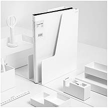 Лоток для документів вертикальний Deli NS022, бiлий, 1 вiдділення, Лоток настільний офісний, фото 4