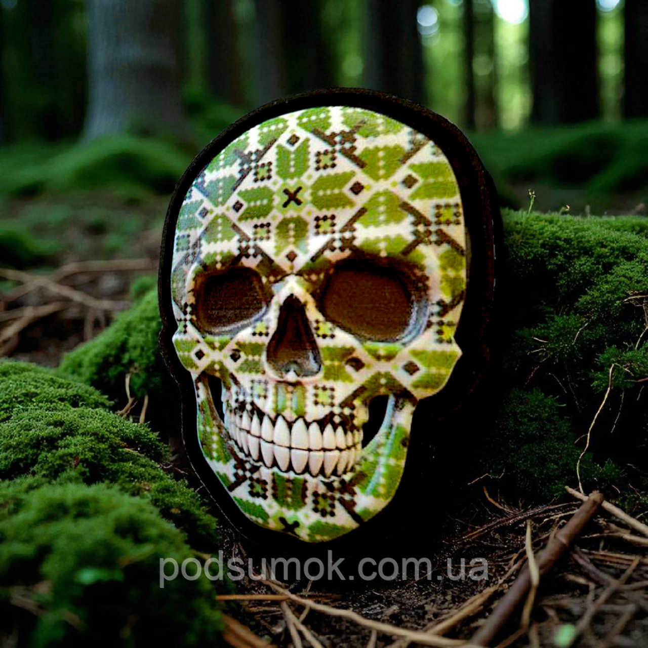 Шеврон ПВХ 3D ЧЕРЕП МІСТИЧНИЙ на липучці для велкро патч гумовий, фото 1