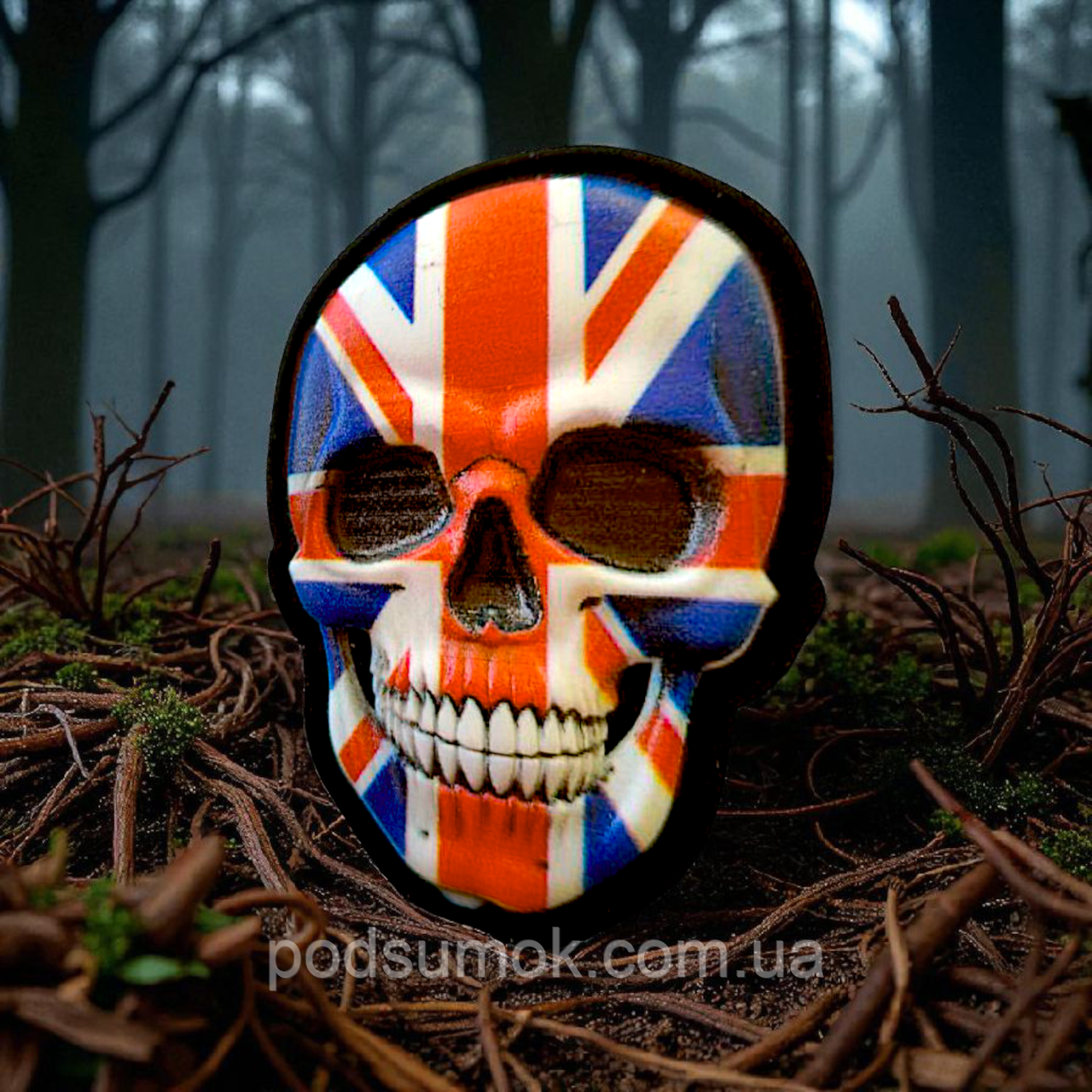 Шеврон ПВХ 3D ЧЕРЕП МІСТИЧНИЙ 2 на липучці для велкро патч гумовий, фото 1