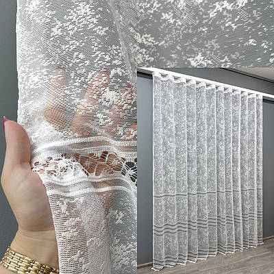 Тюль жакард "Преміум" мармур мережка. Колір білий. Код 1785т