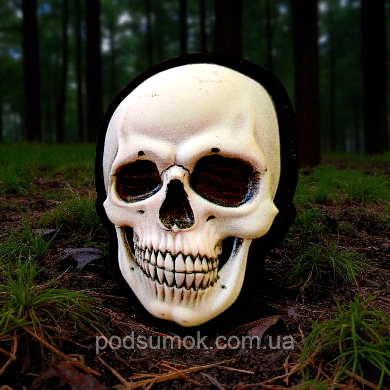 Шеврон ПВХ 3D ЧЕРЕП МІСТИЧНИЙ 3 на липучці для велкро патч гумовий, фото 1