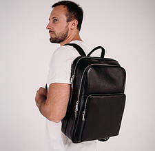 Стильний чоловічий рюкзак місткий з відділенням для ноутбука з виготовлений туральної шкіри