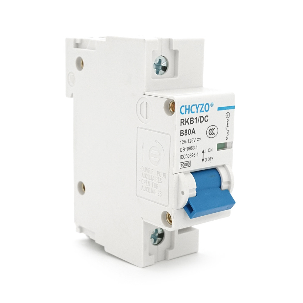 Автоматичний вимикач постійного струму CHCYZO RKB1/DC-B80, 1P, 80A, 12-125V, фото 1