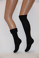 Жіночі шкарпетки високі з ангори з закотом Pier Lone 35-40 чорний