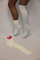 Женские носки высокие с ангоры с отворотом Pier Lone 35-40 кремовый