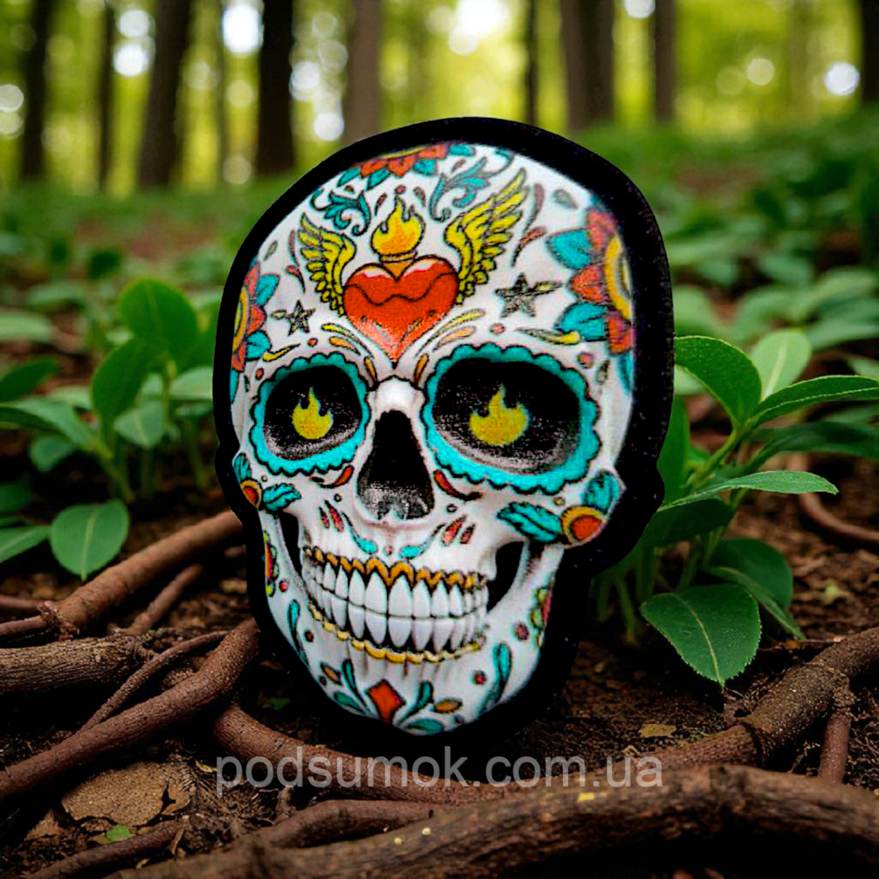 Шеврон ПВХ 3D ЧЕРЕП МІСТИЧНИЙ 5 на липучці для велкро патч гумовий, фото 1