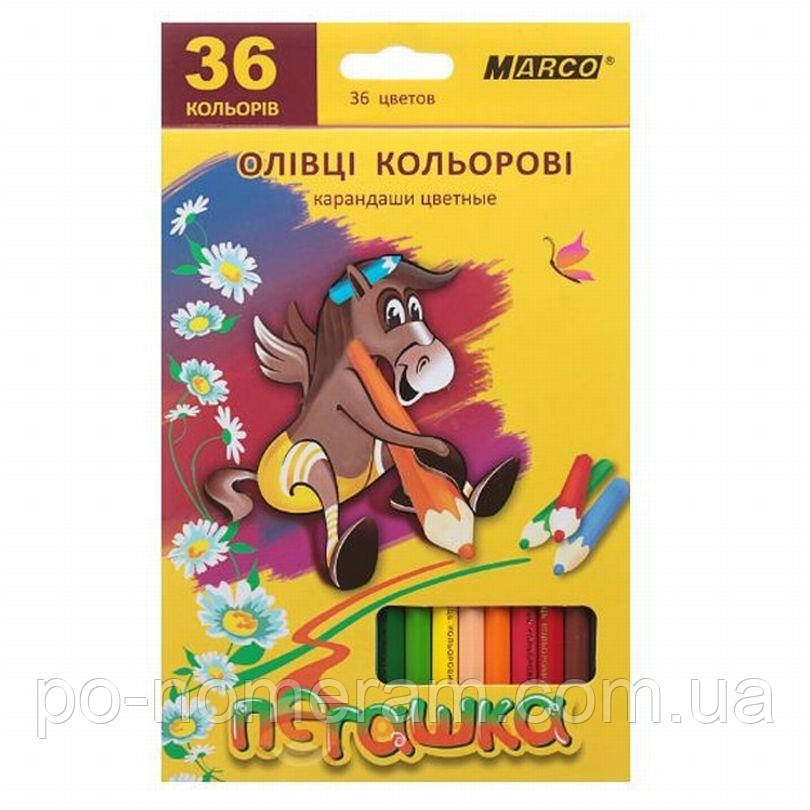 Олівці 36 кольорові МАРКО 1010-36СВ Пегашка (20), фото 1