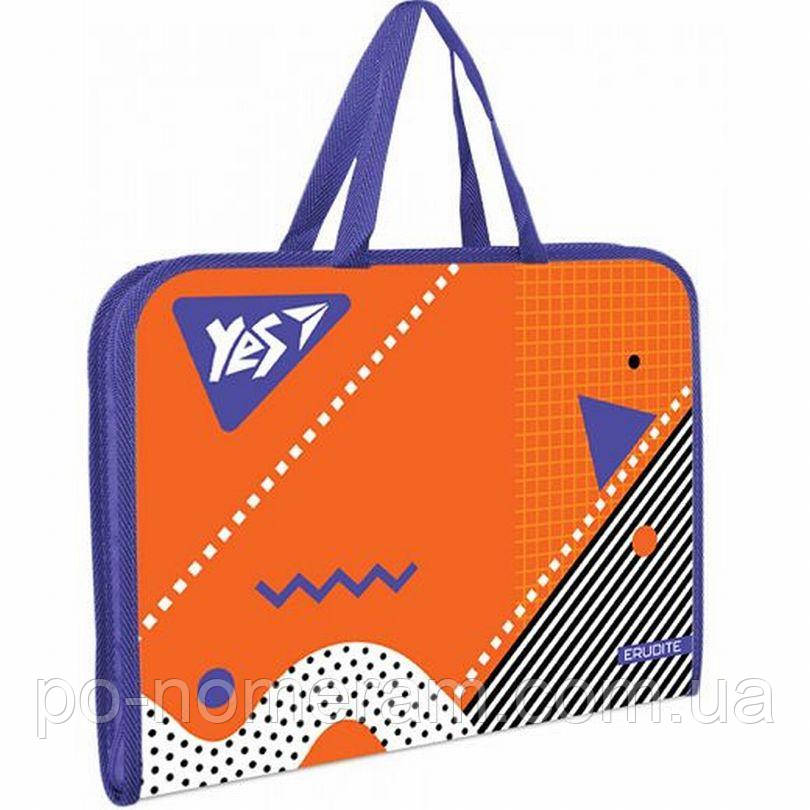 Папка-портфель на блискавці YES /491930/ Erudite з ткан. ручками (1/12/48), фото 1