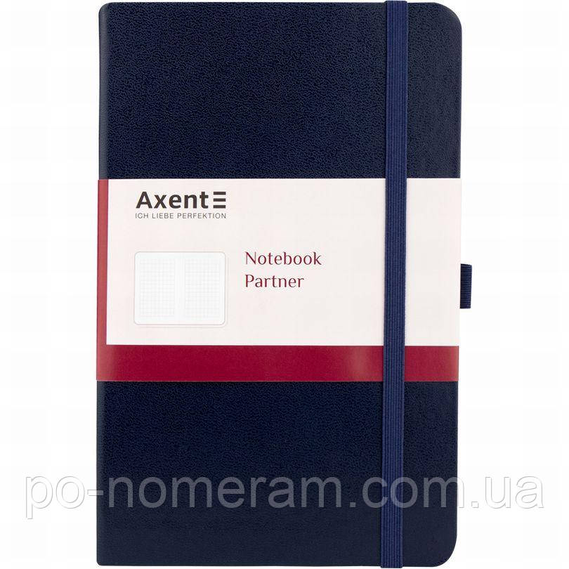 Книга записна  Axent /8201-02-A/ Partner, 125*195/96арк, кліт, синя (1/18), фото 1