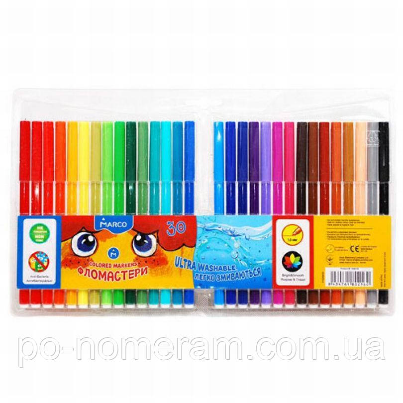 Фломастери Marco Super Washable 30 кол. /1690-30 FM/ (1/12/96), фото 1