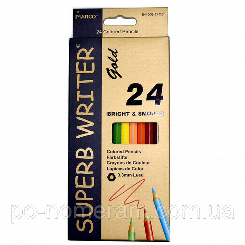 Олівці 24 кол. МАРКО E4100G-24CВ Superb writer Gold (1/6/120) (20), фото 1