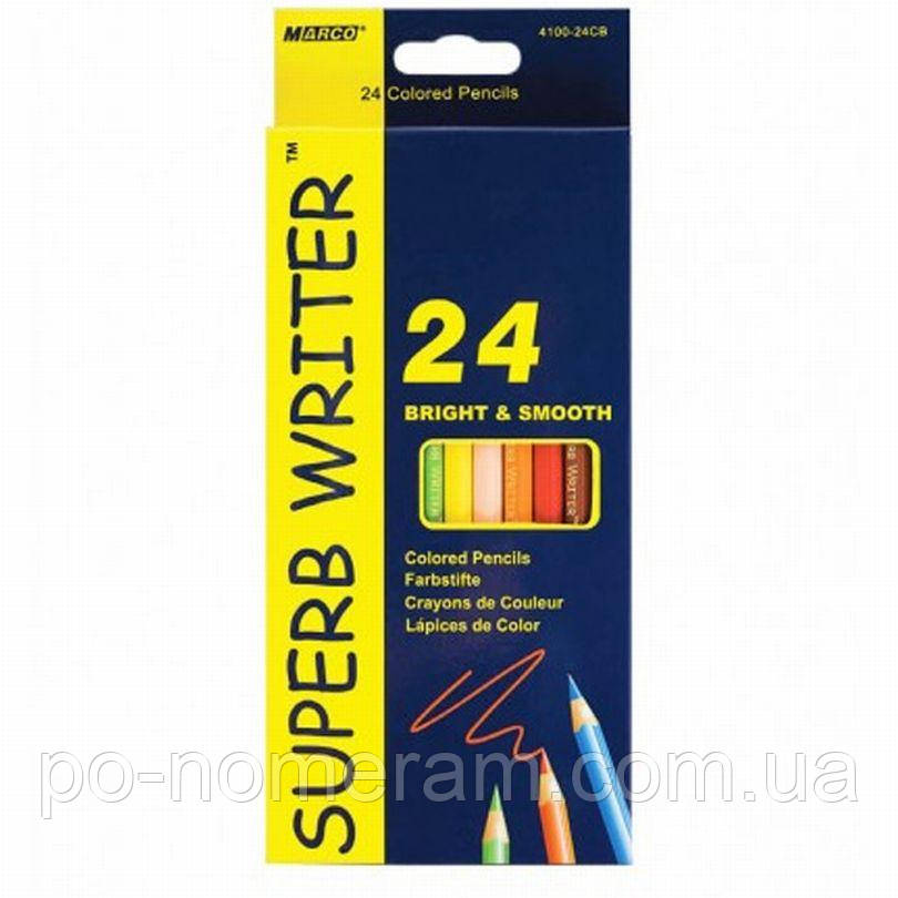 Олівці 24 кольорові МАРКО 4100-24СВ Superb writer (20), фото 1