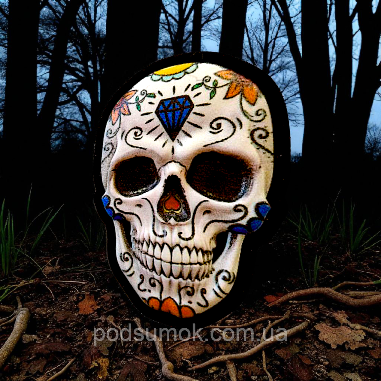 Шеврон ПВХ 3D ЧЕРЕП МІСТИЧНИЙ 7 на липучці для велкро патч гумовий, фото 1