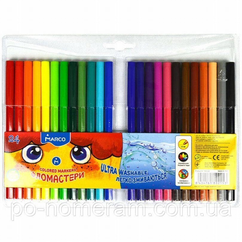 Фломастери Marco Super Washable 24 кол. /1690-24 FM/ (1/12/96), фото 1