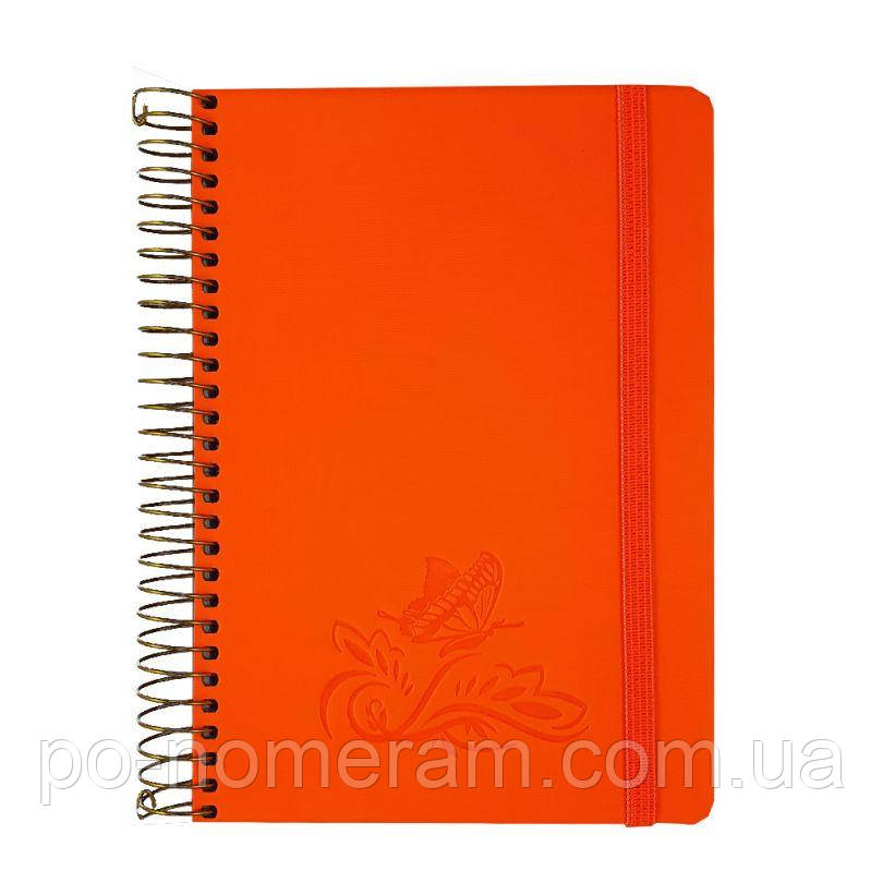 Блокнот А6/120 SKILL /СБВ-97/ Raso помаранчевий спіраль бокова (1/10), фото 1