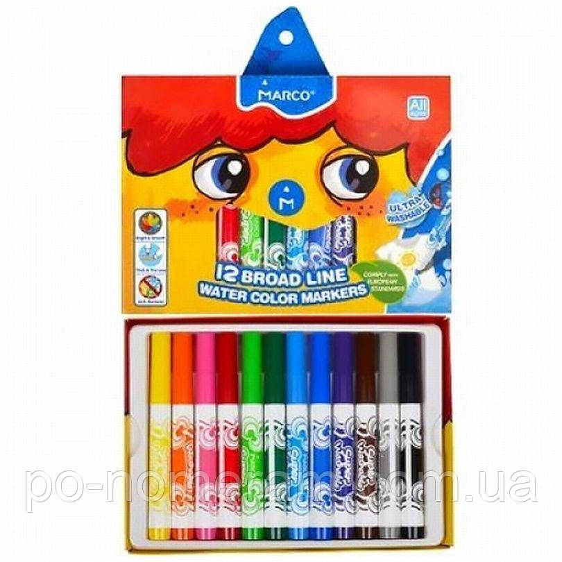 Фломастери Marco Super Washable 12 кол. /1630-12СВ/ (1/12/48), фото 1