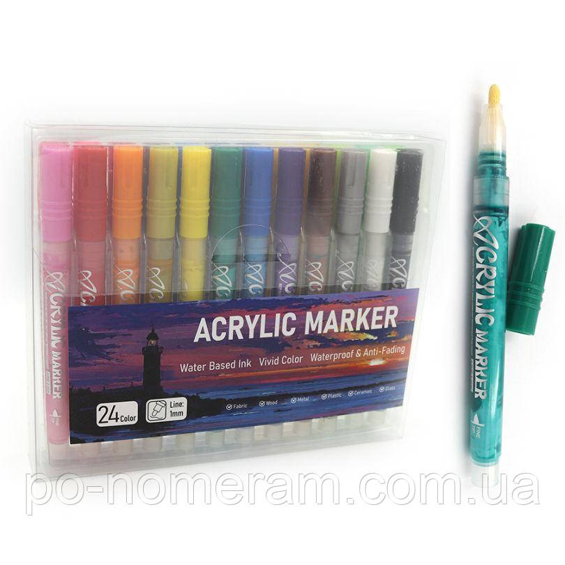 Набір маркерів 24 кол. JO /043024-24/ акрилові (1/6/48), фото 1