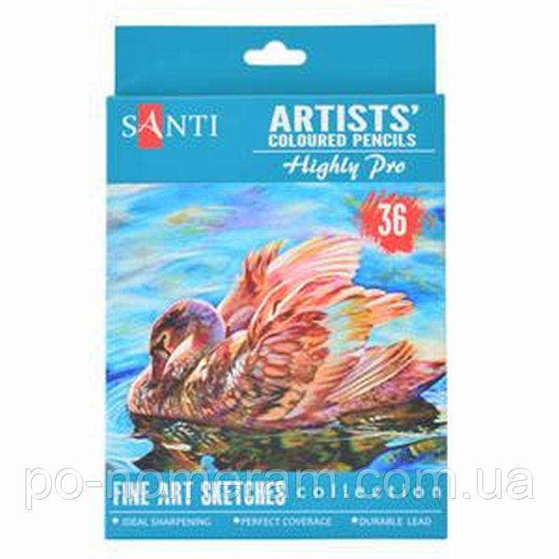 Олівці кольорові Santi Highly Pro 36 кол. /742393/ (1/4/80), фото 1