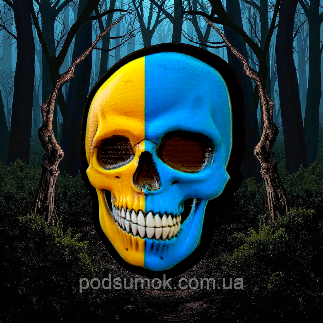 Шеврон ПВХ 3D ЧЕРЕП МІСТИЧНИЙ 8 на липучці для велкро патч гумовий, фото 1