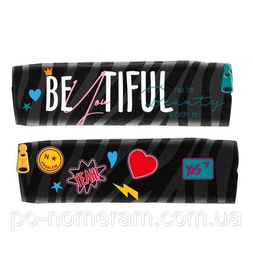 Пенал м’який YES /533020/ TP-04  Beatiful, чорний (1/100), фото 1