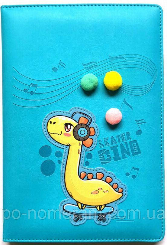 Блокнот ДИТЯЧИЙ Bourgeois А5/64 шкірзам Тв.обкл. /диз.9340/ вн. Бл.80г, чисті, тиснен + нашивка (1/40) (20), фото 1