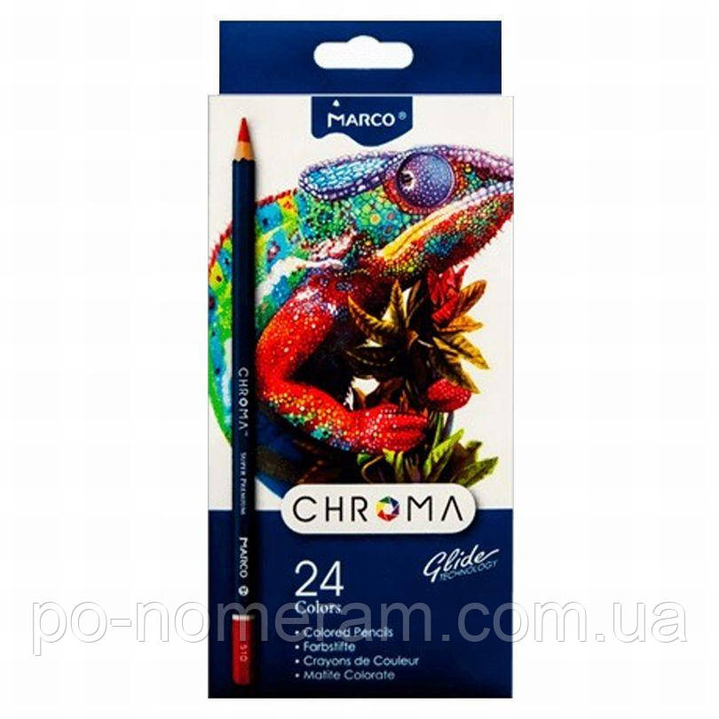 Олівці 24 кол. МАРКО CHROMA (8010-24CB) (6/72) (20), фото 1