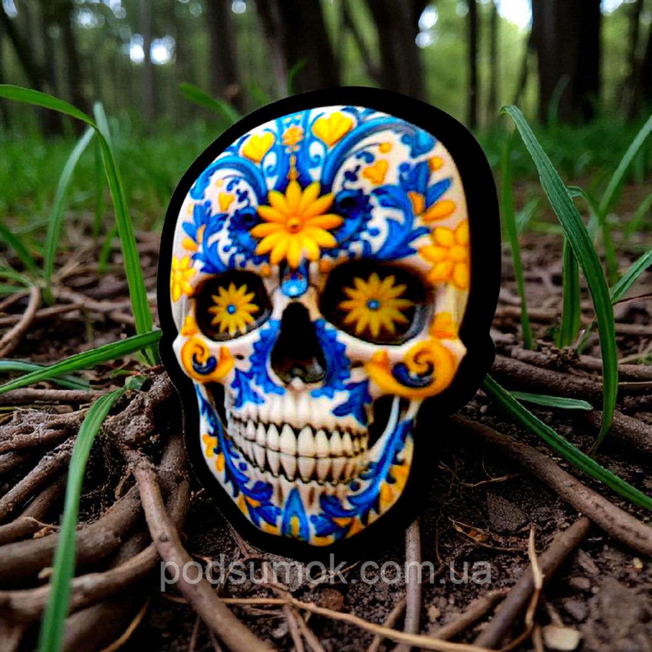 Шеврон ПВХ 3D ЧЕРЕП МІСТИЧНИЙ 9 на липучці для велкро патч гумовий, фото 1