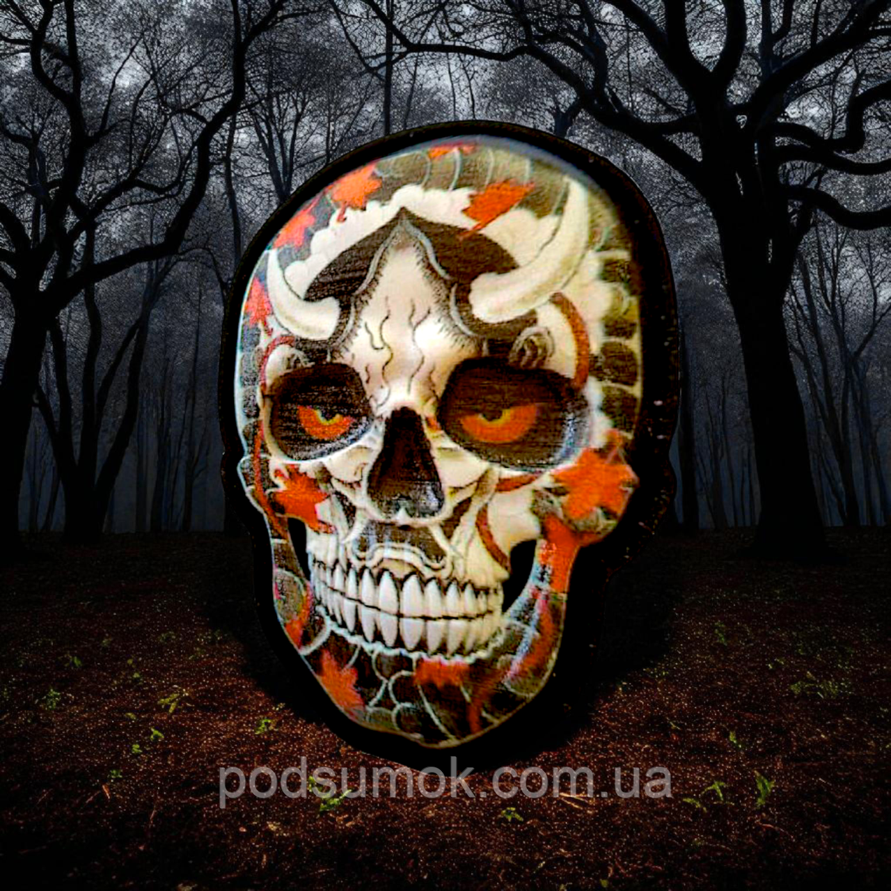 Шеврон ПВХ 3D ЧЕРЕП МІСТИЧНИЙ 11 на липучці для велкро патч гумовий, фото 1