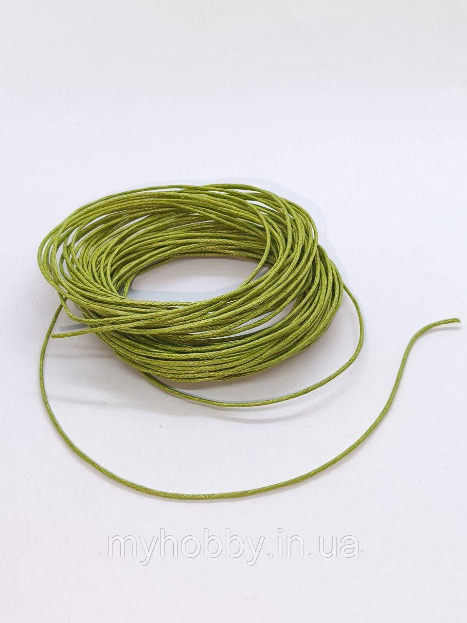 Шнур бавовняний Салатовий -10м відрізок, фото 1