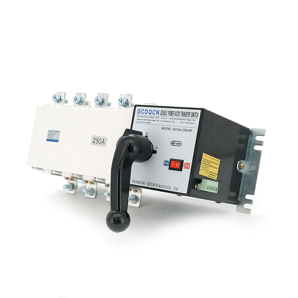 Автомат введення резерву (АВР) чотириполюсний GCQ4P200A , 220V/250A, Здатність, що вимикає KA: 6, Гвинтова фіксація, 360*177*165мм, фото 1