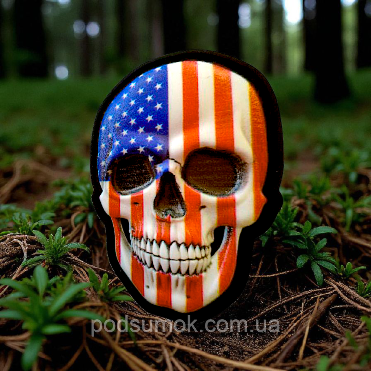 Шеврон ПВХ 3D ЧЕРЕП МІСТИЧНИЙ 14 на липучці для велкро патч гумовий, фото 1